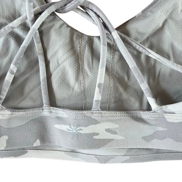 ATHLETA Camo Warrior Bra Gray White Strappy | Women's Medium - Picture 2 of 3